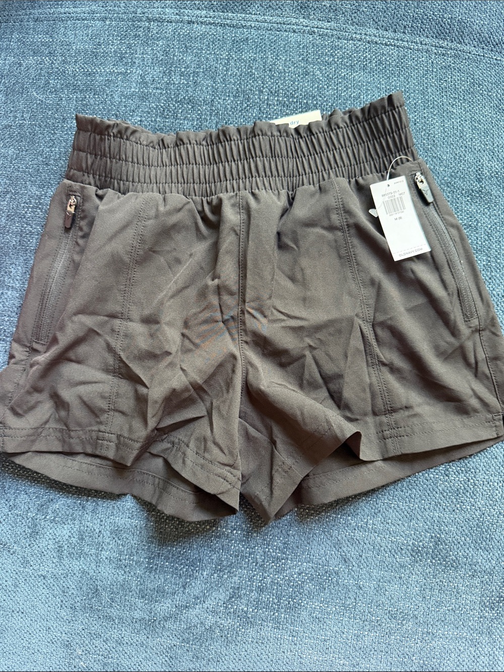 Old Navy Black Elastic Waist Athletic Shorts with Zipper Pockets